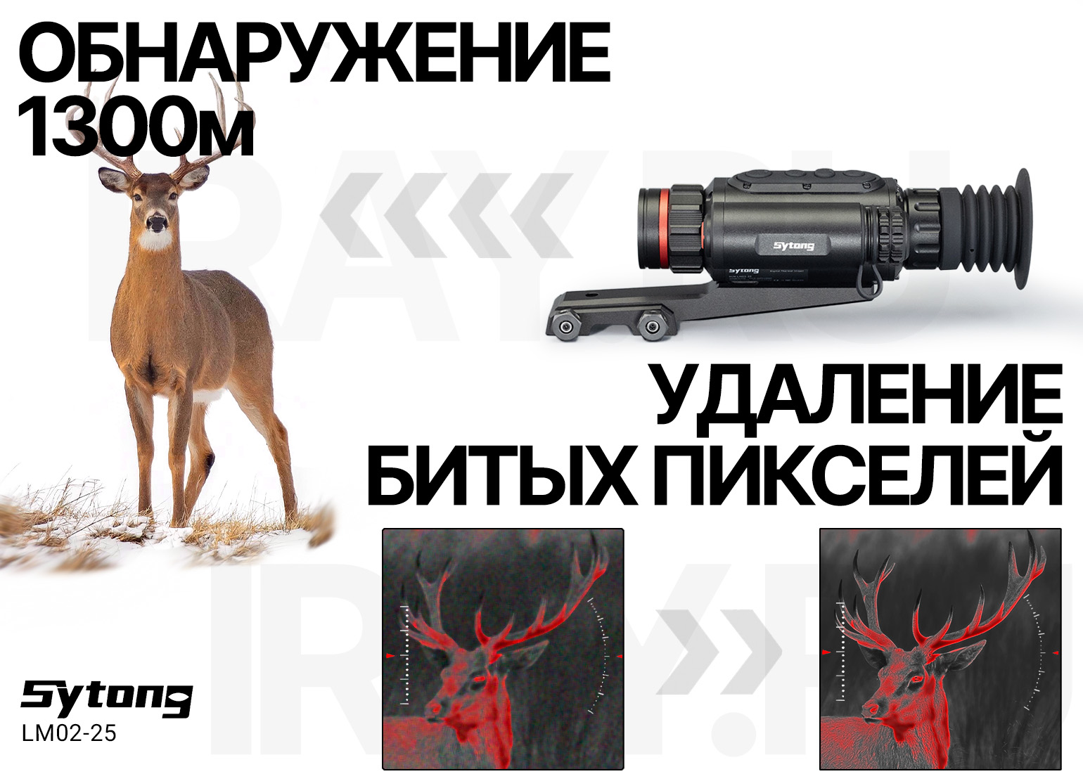 Тепловизионный прицел Sytong LM02-19 (256x192px, ø25мм)